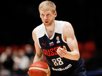 Viacheslav Zaitsev of Russia gestures during the FIBA Basketball World Cup 2023 Qualifying Tournament match between Russia and Italy on Nove...