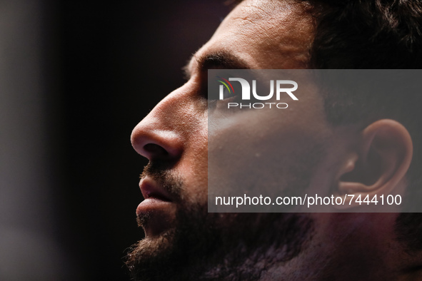 Raphael Gaspardo of Italy looks on during the warm-up ahead of the FIBA Basketball World Cup 2023 Qualifying Tournament match between Russia...