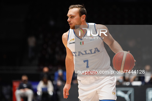 Stefano Tonut of Italy in action during the FIBA Basketball World Cup 2023 Qualifying Tournament match between Russia and Italy on November...