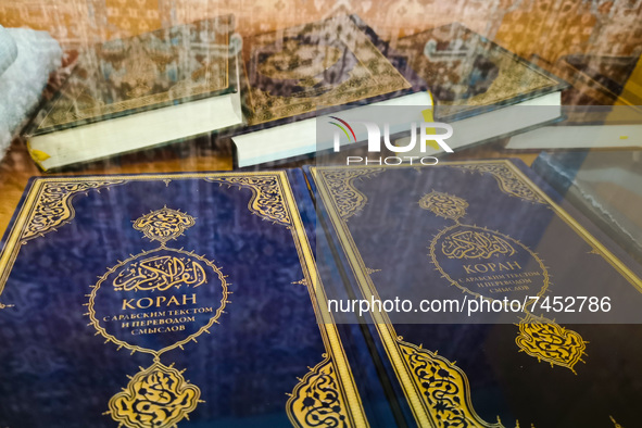 Quran holy books are seen inside 'The House of the Pilgrim', the Muslim Tatar religious communitiy center in Bohoniki, Poland on November 23...