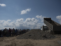 Macedonia officials are building a refugee camp near the south Macedonian-Greek border, after they officially opened it for the migrants, Au...