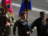 A Ukrainian armed forces military unit marches at Kiev's Independence Square, Ukraine, 24 August 2015, during a march on the occasion of Ind...