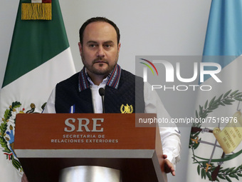 Guatemala's Foreign Minister, Pedro Brolo, during the agreement of the creation of a group against the international human trafficking netwo...