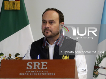 Guatemala's Foreign Minister, Pedro Brolo, during the agreement of the creation of a group against the international human trafficking netwo...