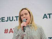 Giorgia Meloni, politician during the News “Atreju”, demonstration organized by "Fratelli d'Italia" party on December 11, 2021 a...