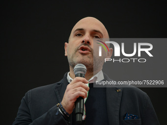 Emanuele Prisco, politician during the News “Atreju”, demonstration organized by "Fratelli d'Italia" party on December 11, 2021...