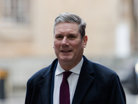 LONDON, UNITED KINGDOM - DECEMBER 12, 2021: Labour Party leader Sir Keir Starmer arrives at the BBC Broadcasting House in central London to...