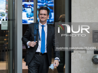 LONDON, UNITED KINGDOM - DECEMBER 12, 2021: Conservative Party MP Steve Baker leaves the BBC Broadcasting House in central London on Decembe...
