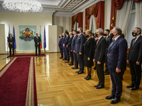 Bulgarian President Rumen Radev meets ministers of old  caretaker Cabinet  in Sofia, Bulgaria on 13 December 2021 . (