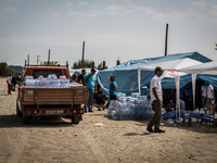 A refugee camp in near the border between Macedonia and Greece near the Macedonian town of Gevgelija, on August 26, 2015. The refugees’ camp...