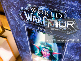 World of Warcraft logo is seen on the book at the bookstore in Krakow, Poland on December 30, 2021. (