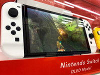 Nintendo Switch console is seen at the store in Krakow, Poland on December 30, 2021. (