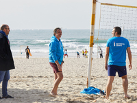 The Liberal Initiative party kicks off the campaign for the legislative elections, with a sporting event, on Matosinhos beach, in an initiat...