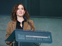 The president of the Community of Madrid, Isabel Diaz Ayuso, during  at the presentation of the book 'Liberalismo a la madrileña', at the Fu...