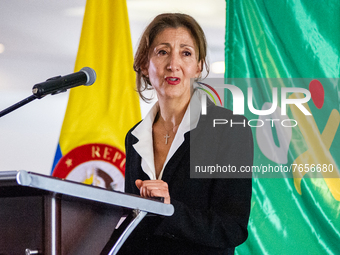 French-Colombian politician and former hostage for the FARC-EP Guerrilla Ingrid Betancourt announces her pre-candidacy for Colombia's presid...