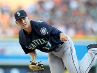 Seattle Mariners starting pitcher Mike Montgomery delivers a pitch in the first inning of a baseball game against the Detroit Tigers in Detr...