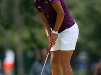 Lee-Anne Pace of South Africa putts on the 5th hole during the third round of the Marathon LPGA Classic golf tournament at Highland Meadows...