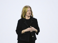 Allison Kirkby, President & CEO of Telia Company at the New Tech Order Keynote during the Opening day of Mobile World Congress (MWC) Barcelo...