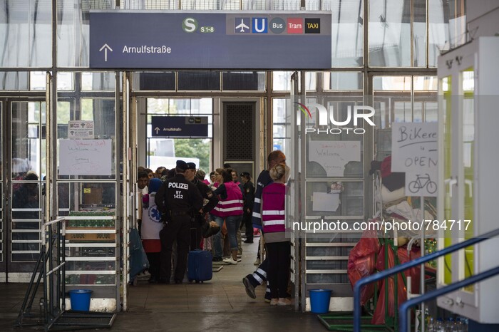 The arrivals of refugees in the station of Monaco of Bavaria on Sept. 15, 2015. (Photo by Fabrizio Di Nucci/NurPhoto)