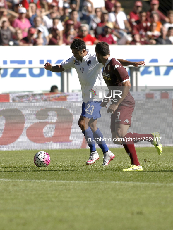 citadin eder and christian molinaro during the seria A match  between torino fc and uc sampdoria at the olympic stadium of turin  on septebe...
