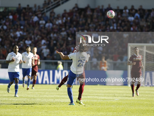 matias silvestre and andrea belotti during the seria A match  between torino fc and uc sampdoria at the olympic stadium of turin  on septebe...