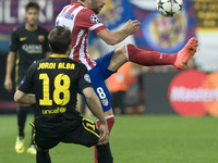 Atletico Madrid soccer players UEFA Champions League quarter final second leg soccer match between Atletico Madrid and FC Barcelona at the V...