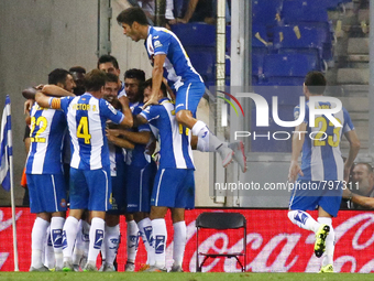 RCD Espanyol players celebration in the match between RCD Espanyol and Real Madrid CF, corresponding to the week 5 of the spanish league pla...