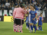 the players of juventus team at the start the serie A match between juventus fc and frosinone calcio at the juventus stadium of turin on sep...