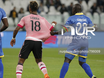mario lemina and raman chisba  during the serie A match between juventus fc and frosinone calcio at juventus stadium  on september 23, 2015...