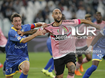 simone zaza and alessandro frara during the serie A match between juventus fc and frosinone calcio at juventus stadium  on september 23, 201...
