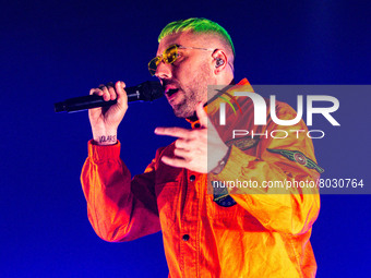 Italian singer Coez performs live at Alcatraz in Milano, Italy, on April 07, 2022 (