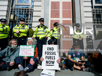 Extinction Rebellion protesters gather to begin their Spring 2022 UK Action in London, Britain, 9 April 2022. Thousands supporters of the pr...