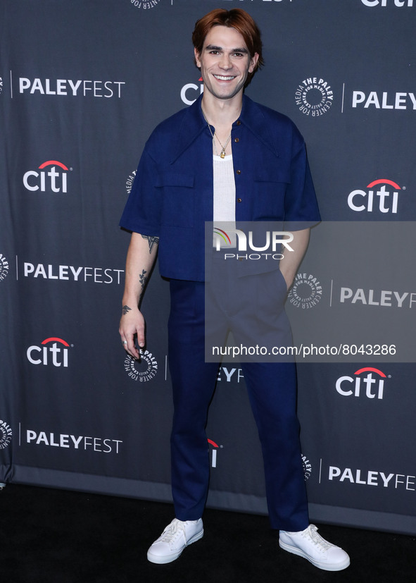 New Zealand actor KJ Apa arrives at the 2022 PaleyFest LA - The CW's 'Riverdale' held at the Dolby Theatre on April 9, 2022 in Hollywood, Lo...