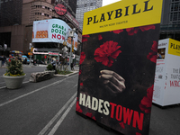 Playbill monoliths are unveiled as part of The Broadway Grand Gallery in Times Square on April 10, 2022 in New York City. Twenty-one playbil...