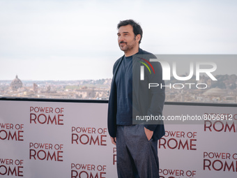 Edoardo Leo attends the photocall of the movie ''Power of Rome'' at the Hotel de la Ville  on April 13, 2022 in Rome, Italy (