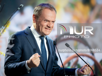 Donald Tusk during the National Council of the Civic Platform (Polish main opposition party) in Warsaw, Poland on April 13,  2022 (