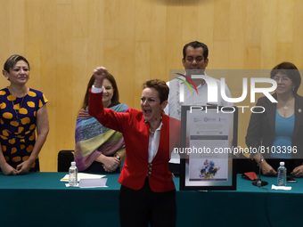 Karina Martínez Vera, director of the Mexican Institute of Research and Integral Development Civil Association,  during the Awards ceremony...