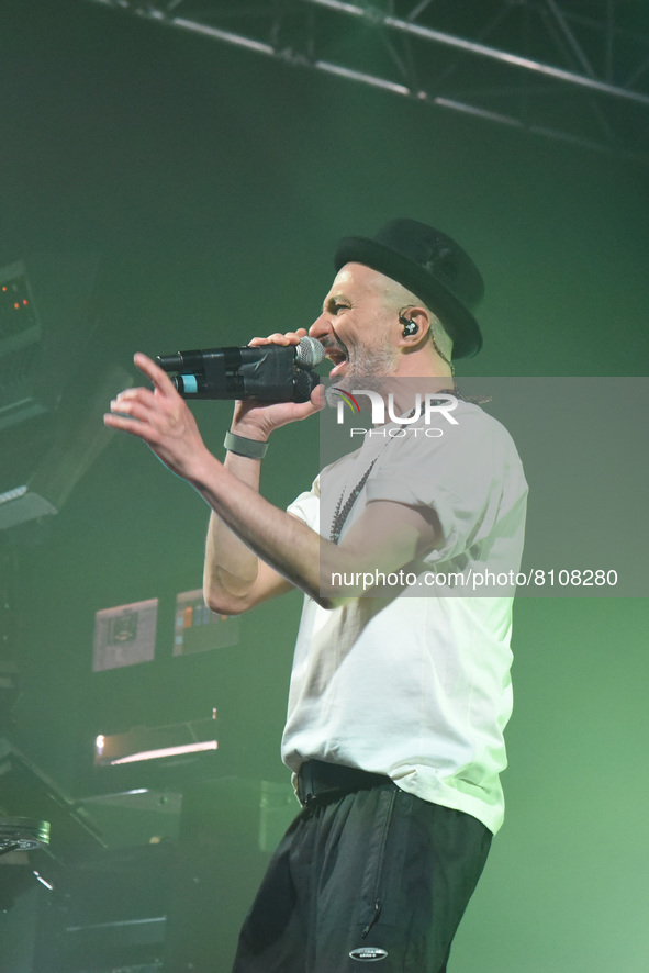Samuel during the Music Concert Subsonica - Microchip Temporale Club Tour on April 21, 2022 at the Hall in Padova, Italy 