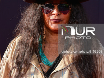 American actress Pam Grier arrives at the 2022 TCM Classic Film Festival Opening Night 40th Anniversary Screening Of 'E.T. The Extra-Terrest...