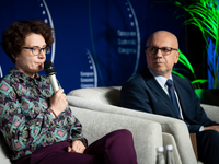 Jana Pieriegud (Institute of Infrastructure, Transport and Mobility), Marek Staszek (CEO, DB Cargo Polska) during the European Economic Cong...