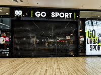 GO Sport store is seen being closed in Galeria Kazimierz shopping mall in Krakow, Poland on April 27, 2022. Today all GO Sport stores in the...