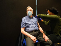 A man gets 4th jab at a vaccination centre in Doncaster on 28 April 2022. (
