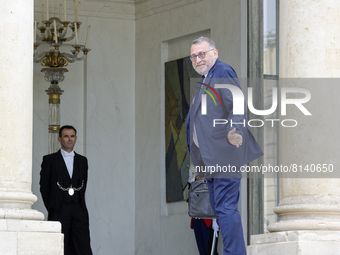 France's Junior Minister for Rural Affairs Joel Giraud  arrives at the first weekly cabinet meeting at the Elysee palace after presidential...