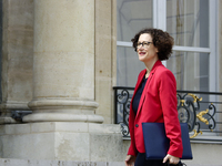 French Junior minister for Housing Emmanuelle Wargon arrives at the first weekly cabinet meeting at the Elysee palace after presidential ele...