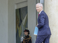 French Minister Delegate for Foreign Trade and Economic Attractiveness Franck Riester arrives at the first weekly cabinet meeting at the Ely...