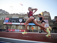 Athletes compete on the first day of the annual running of Penn Relays Carnaval, in Philadelphia, PA, USA on April 28, 2022 (Photo by Bastia...