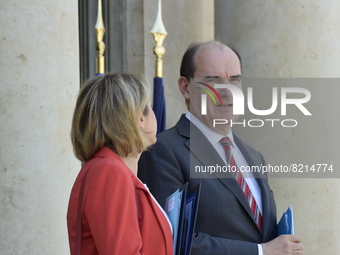 French Prime Minister Jean Castex leaves following the weekly cabinet meeting at the Elysee Palace – May 11, 2022, Paris (
