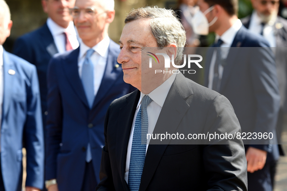 Italian Prime Minister Mario Draghi arrives for Verso Sud Meeting in Sorrento at the 1st edition of ”Verso Sud” organized by the European Ho...
