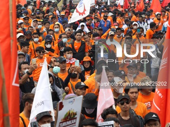 labor held may day in front of house of representatives, the event that should held om may 1st was postponed due to eid fitri in Indonesia....