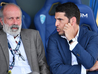 Walter Sabatini (sports director of US Salernitana) and Pietro Accardi (sports director of Empoli FC) during the italian soccer Serie A matc...